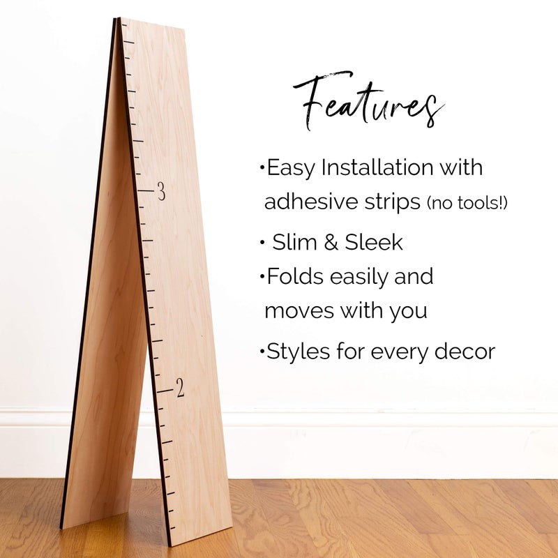 HEADWATERS STUDIO Wood Growth Chart for Wall - Growth Chart Wood Growth Chart for Kids Wooden Ruler Growth Chart Child Height Wall Chart Grow Chart for Wall Kids Wall Ruler Height Chart-Modern Natural - Image 4